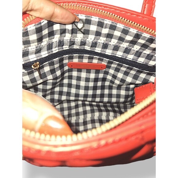 Draper James RSVP Quilted Faux Leather Floral Crimson Crossbody Mini Bag - Picture 2 of 8